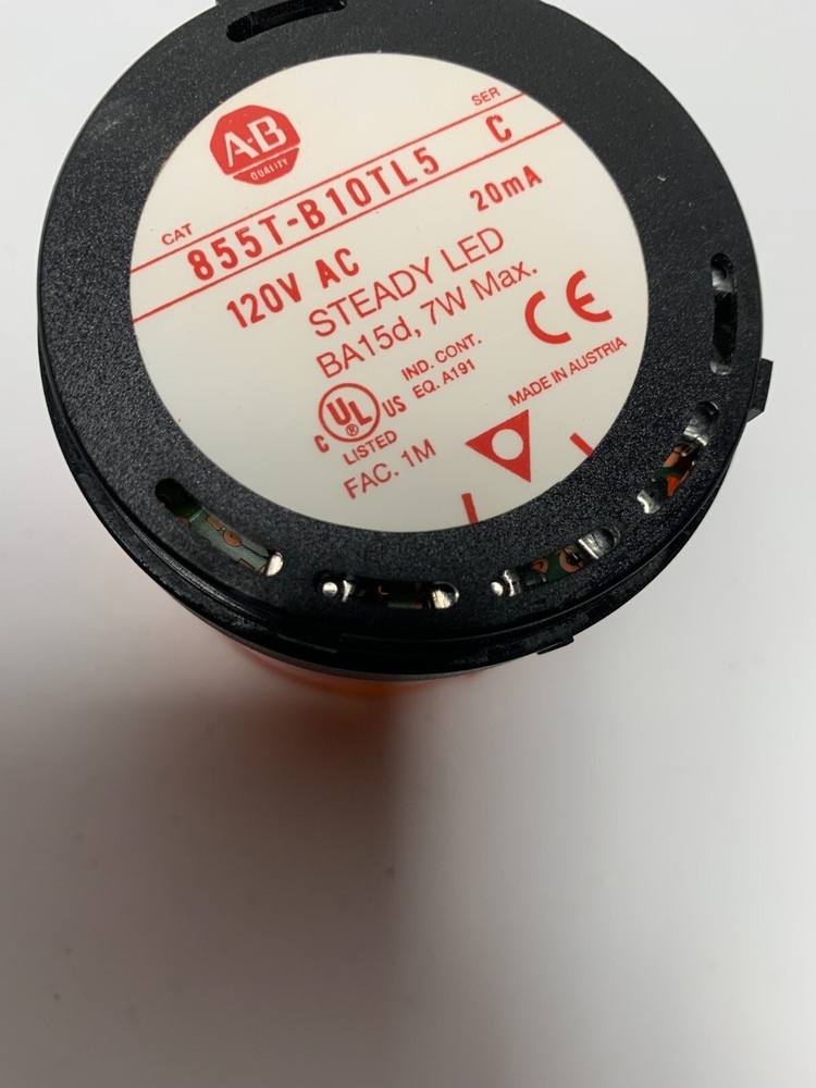 Allen Bradyley 855T-B10TL5 Amber 120VAC Stack Light LED