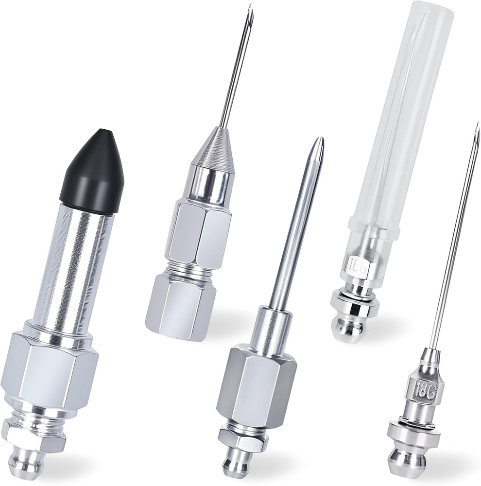 Grease Gun Needle Accessory Set Includes Dispenser Coupler Adapter