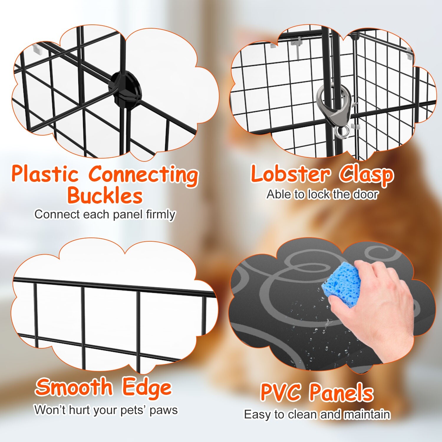 Cat Cage Indoor Cat Enclosures DIY Cat Playpen Metal Kennel Crate Small Animals