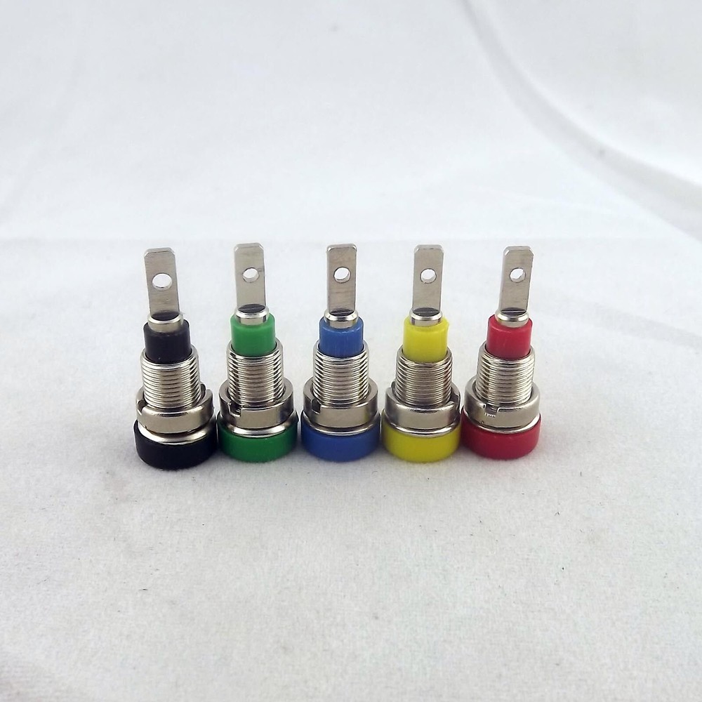 5x Copper 2mm Banana Socket Panel For Multimeter Test Probe Binding Post 5 Color