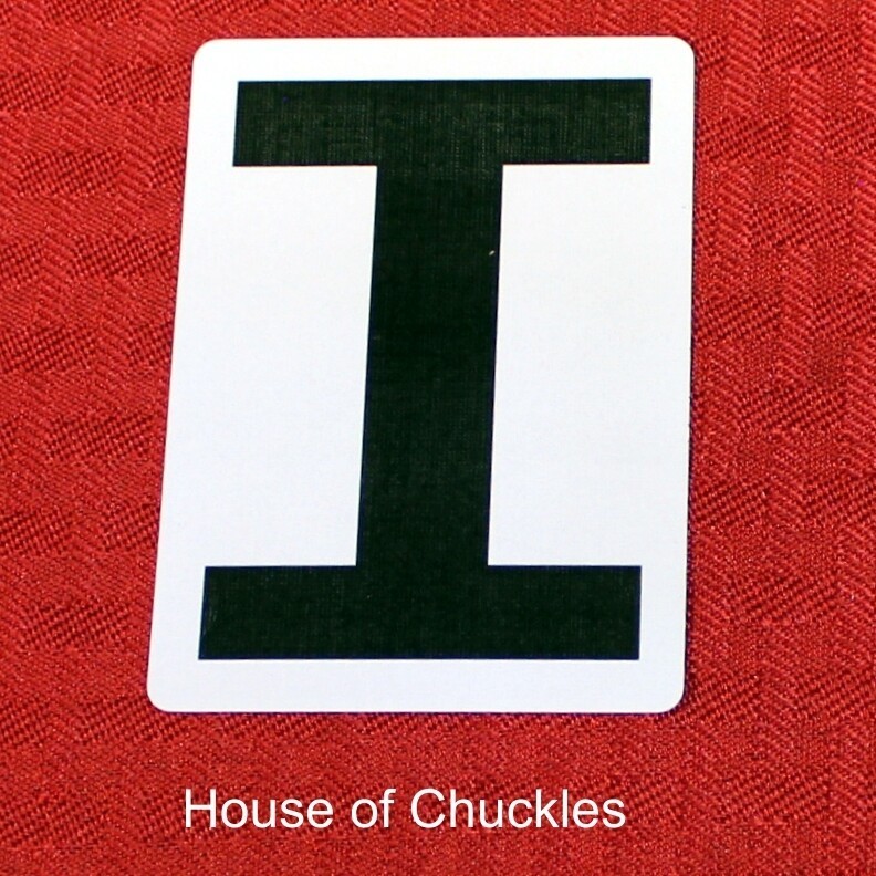 Letter I, Bicycle Printed Gaff Card, Red