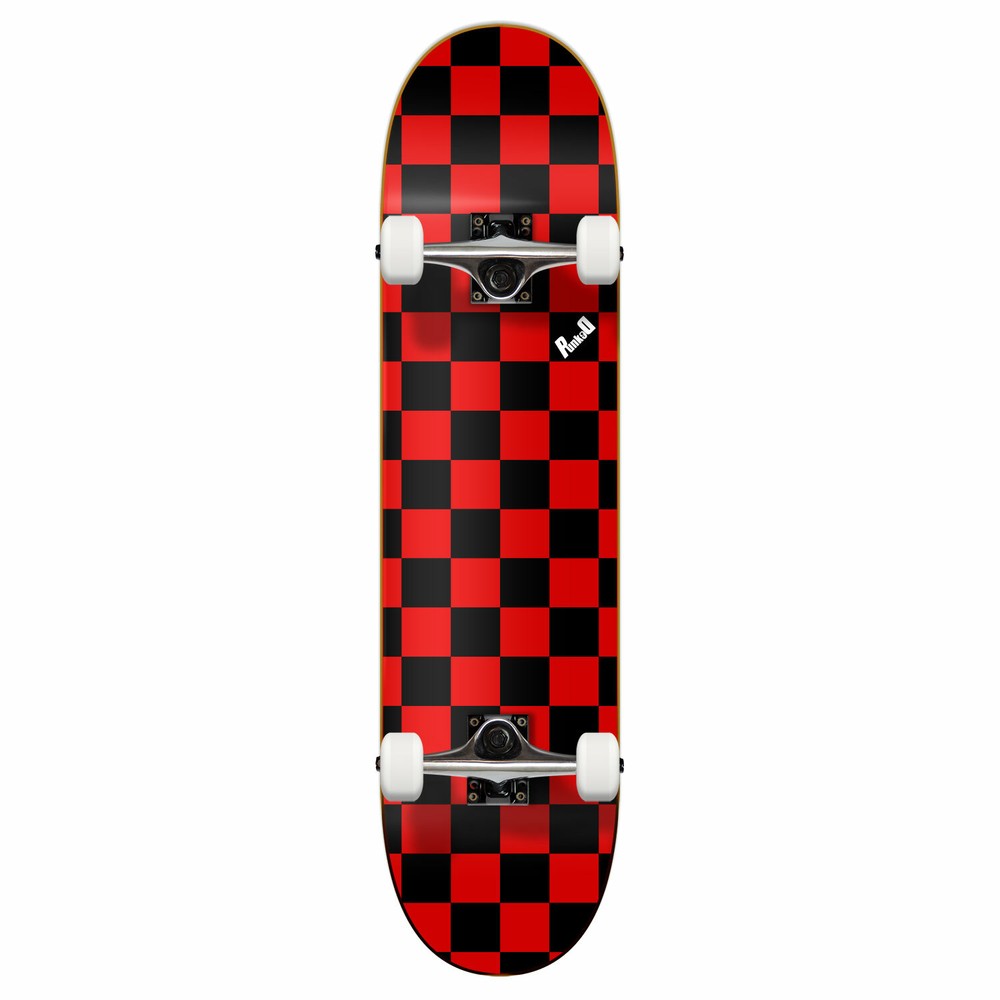 Yocaher Graphic Complete 7.75" Skateboard - Checker Red
