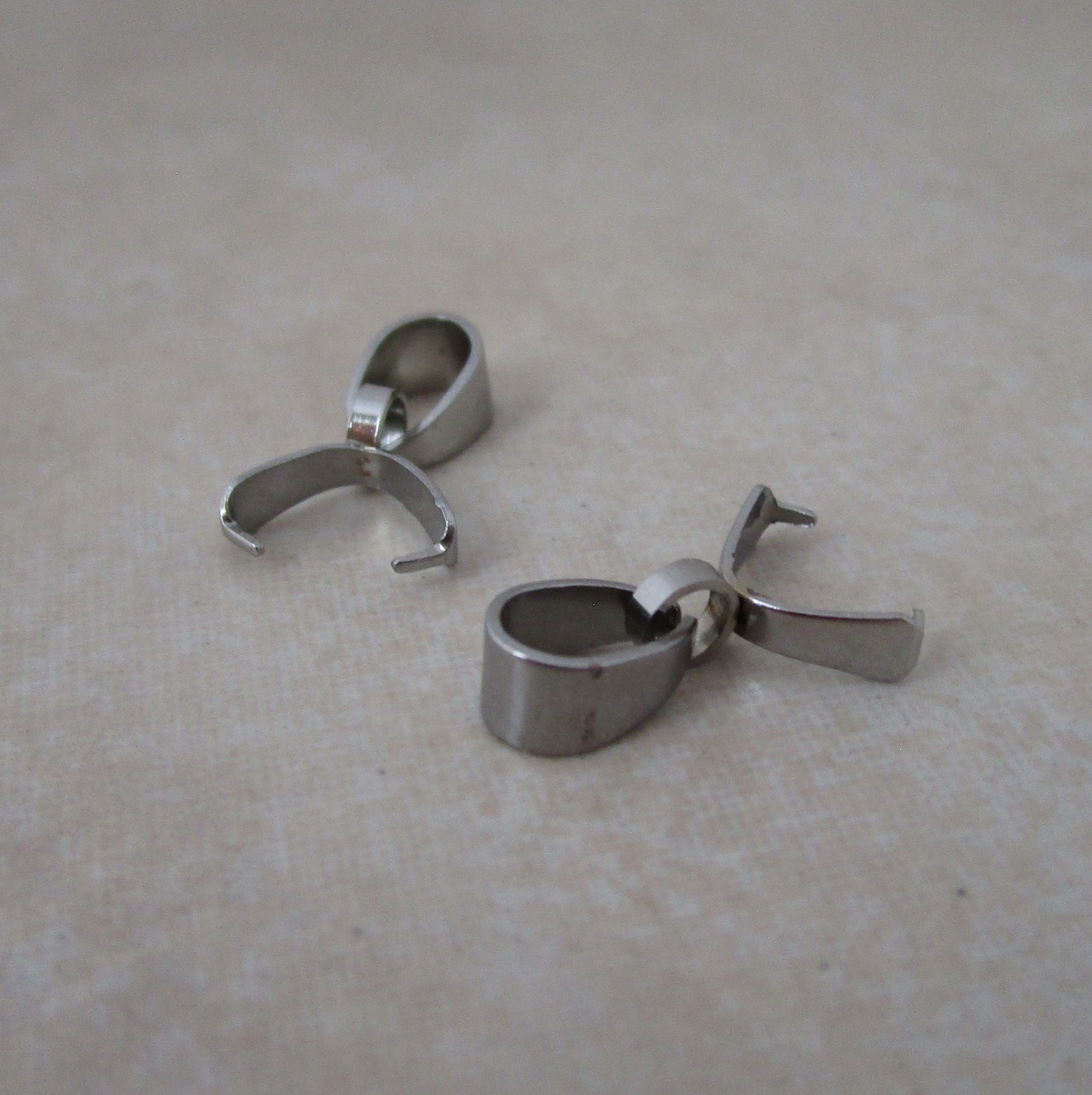 10 stainless steel small pinch bails 13mm