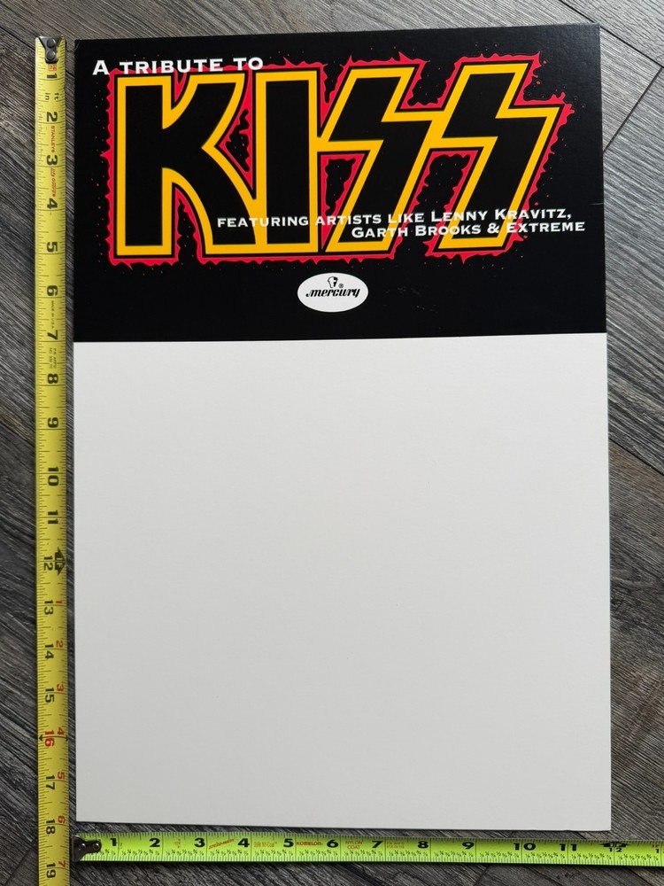 KISS Store Display Vinyl Record Bin Divider Card Kiss My A** Promo Vintage Kiss