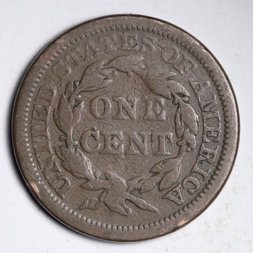 1844 Braided Hair Large Cent CHOICE FINE E285 GNC
