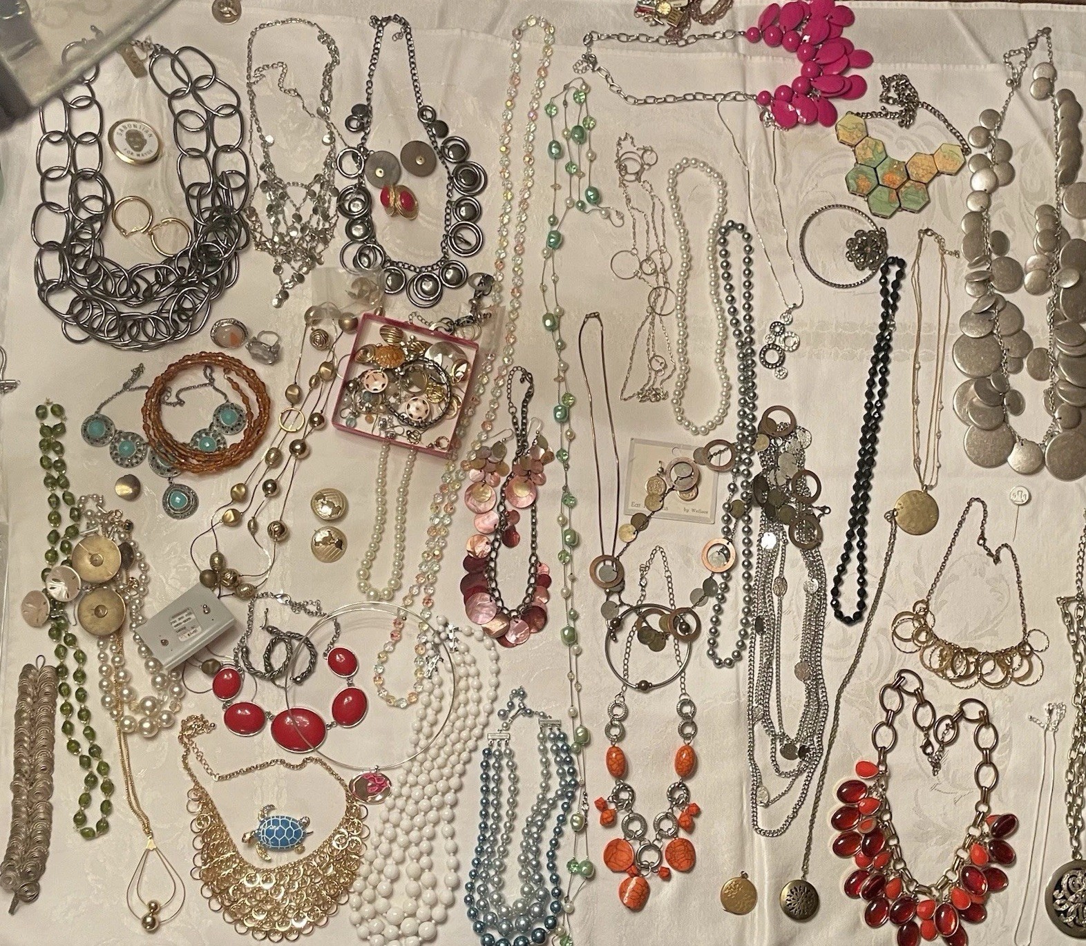 Huge Estate Jewelry Lot 83 Enamel, Alpaca, All Wearable, Marked Joan Rivers Iman