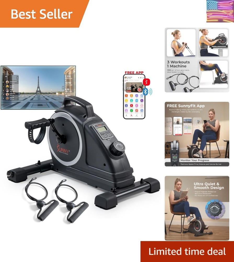 Dual Function Under-Desk Bike Trainer, Mini Exercise Machine for Senior Train...