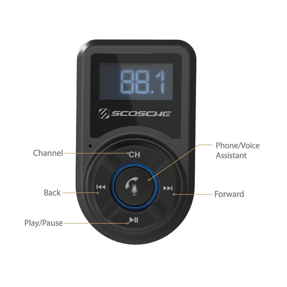 Scosche BTFM3 BTFREQ Universal Bluetooth Hands-Free Car Kit with Digital FM