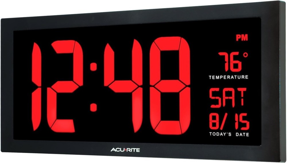 18-Inch LED Digital Wall Clock with Fold-Out Stand