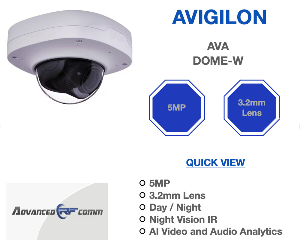 Avigilon AVA Compact Dome-W  IP Network Camera