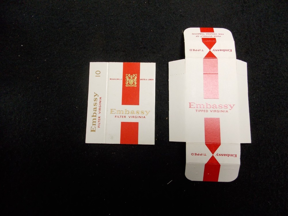 Vintage Embassy Empty Cigarette Packet Box