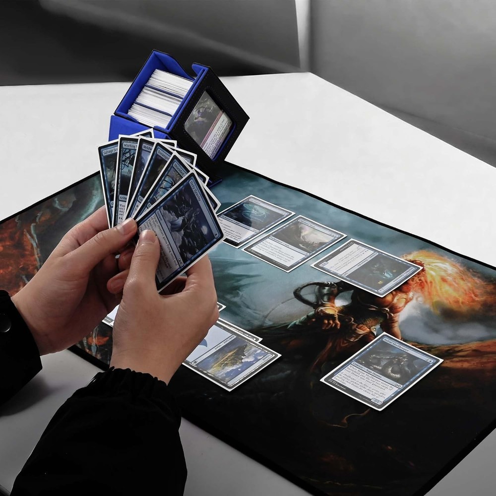 Portable Commander Deck Box - Leather Case for 100 Double-Sleeved Cards