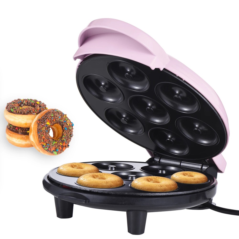 Dash Mini Donut Maker Machine Makes 7 Doughnuts 700W Double-sided Heating Non-st