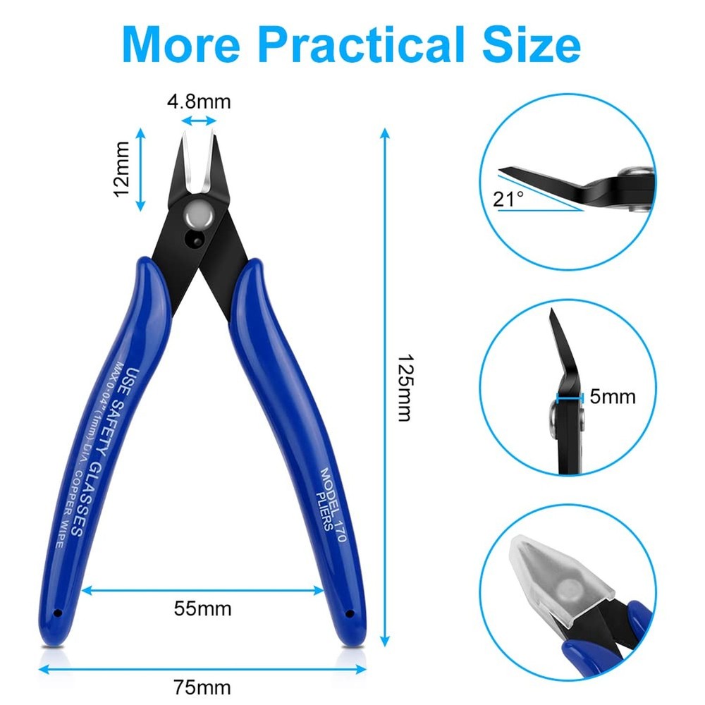Ainiv Wire Cutters, Spring-loaded Side Cutters Flush Cutters, Diagonal Cutter...