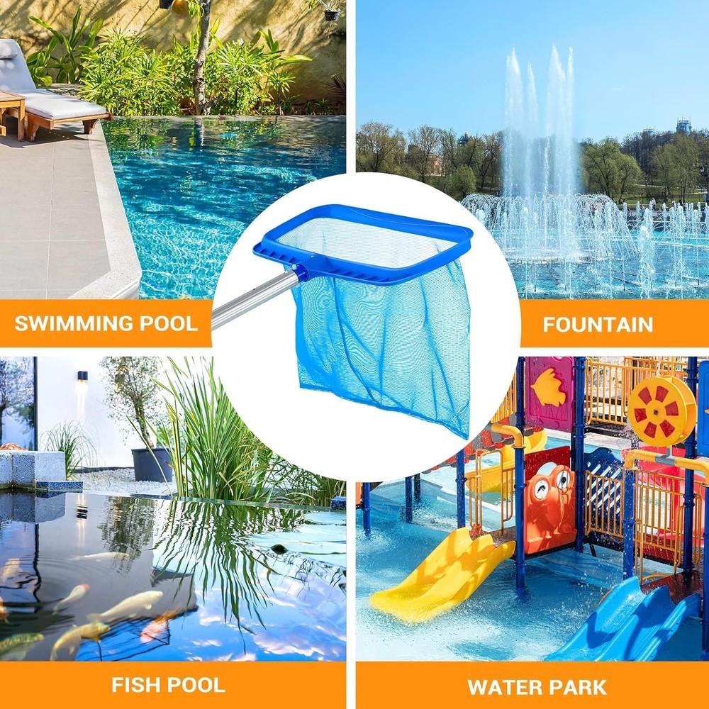 Pool Skimmer Net without Pole, Large Capacity Durable Deep Rake Net