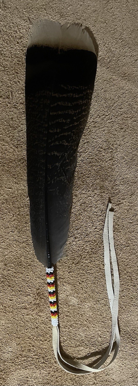 Native American Lakota Sioux Beaded Feather.