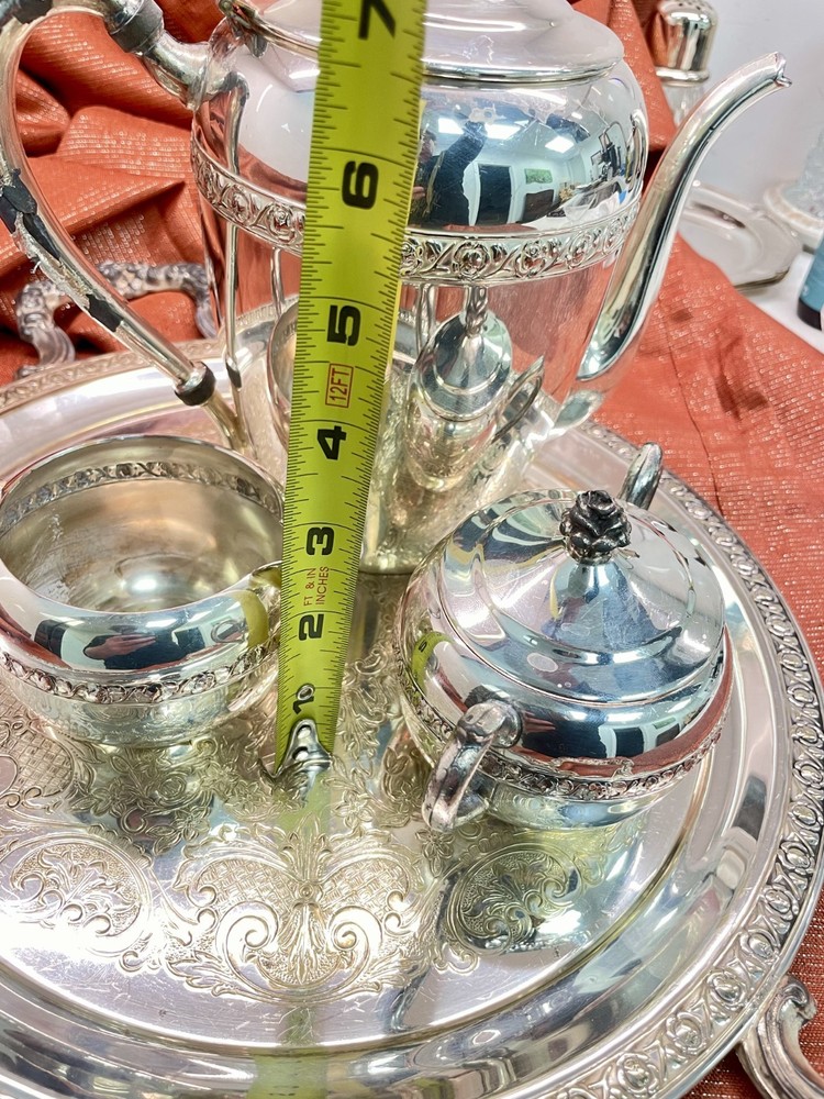 EB Rogers, 2307, Silver over Copper Tea Service