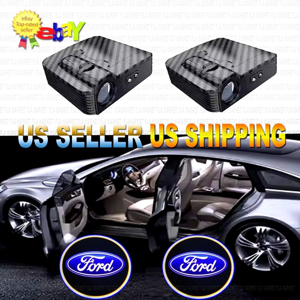 2 Blubs 3D Wireless Ford Ghost Shadow Laser Projector LED Light Courtesy Step