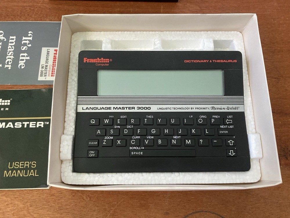 VTG Franklin LM-3000 Language Master Dictionary w/ box & case - Tested Working
