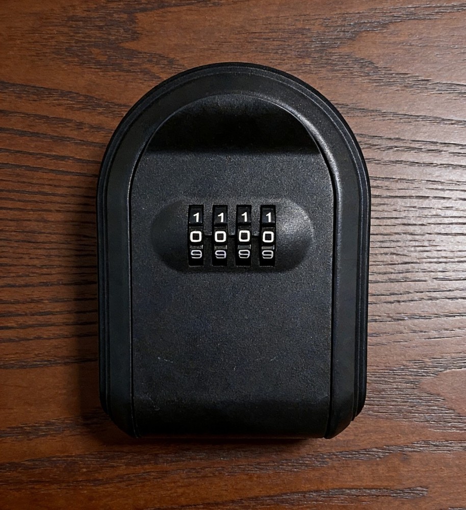 Variable 4 Digit Password ABS Plastic Wall Mounted Key Box Black Key Safe Box