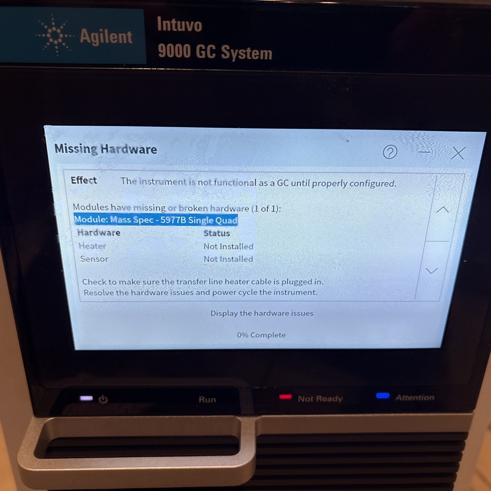 Agilent Intuvo 9000 GC System / Missing Hardware