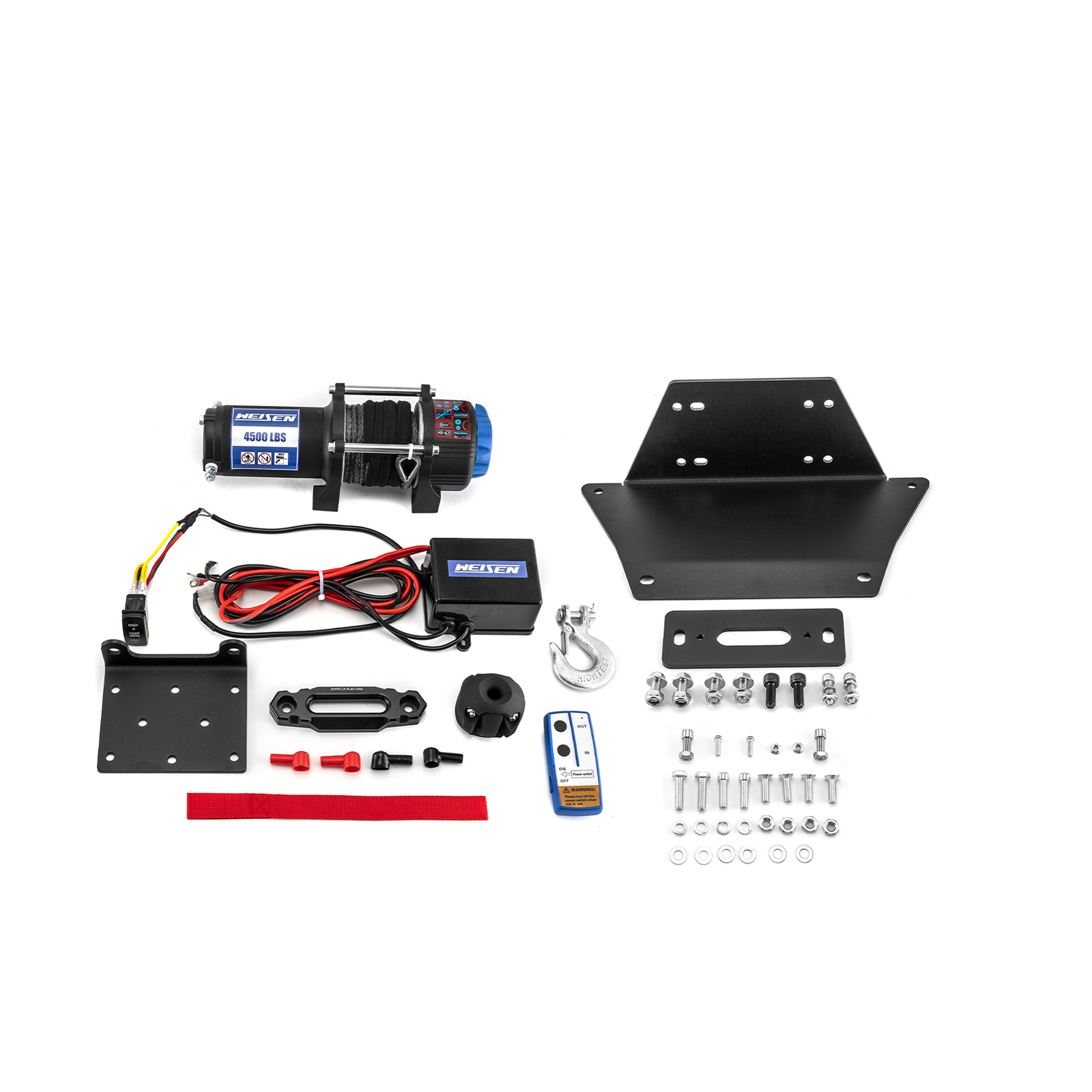 4500lb 12V Electric Winch Mount Kit For 2017-2024 Polaris Ranger XP 1000 Crew