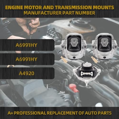 Engine Motor Trans Mount Set 3PCS Compatible with Audi A4 A5 A4 Quattro A5