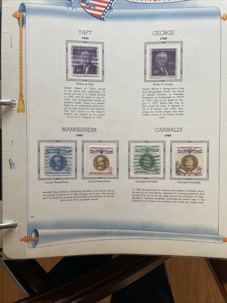 US Commemorative White Ace Album. 1959-1972. 400 Mostly Mint Stamps.