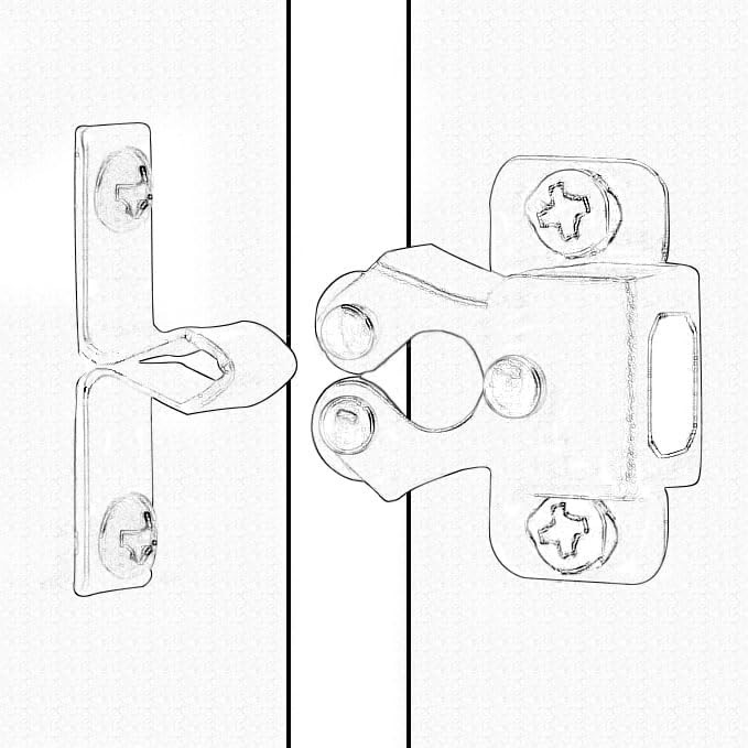 Adjustable Silent Roller Catch, Matte Black, 1-1/4", 25 Pack