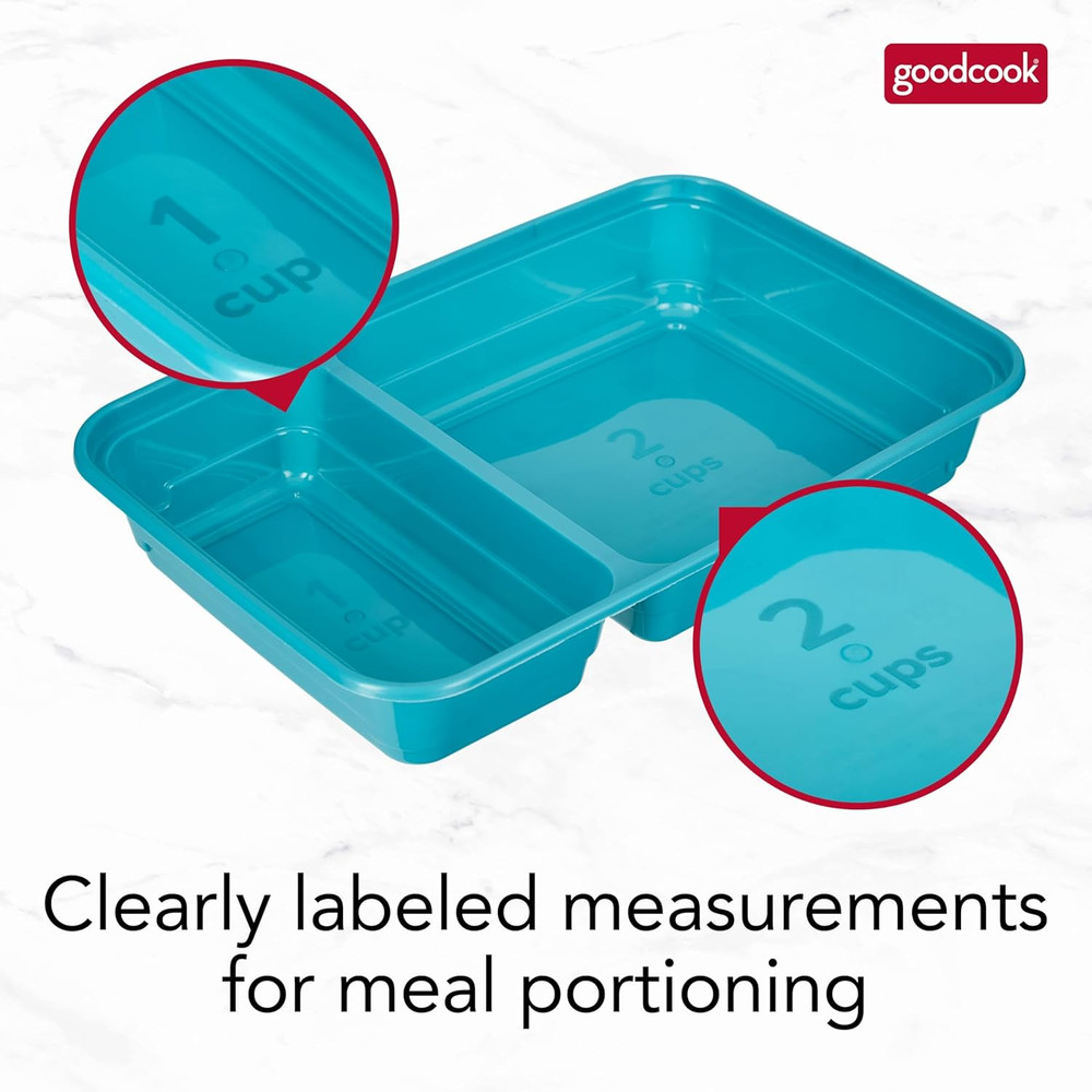 Food Storage Containers for Meal Prep Rectangle Two Compartments & Made without