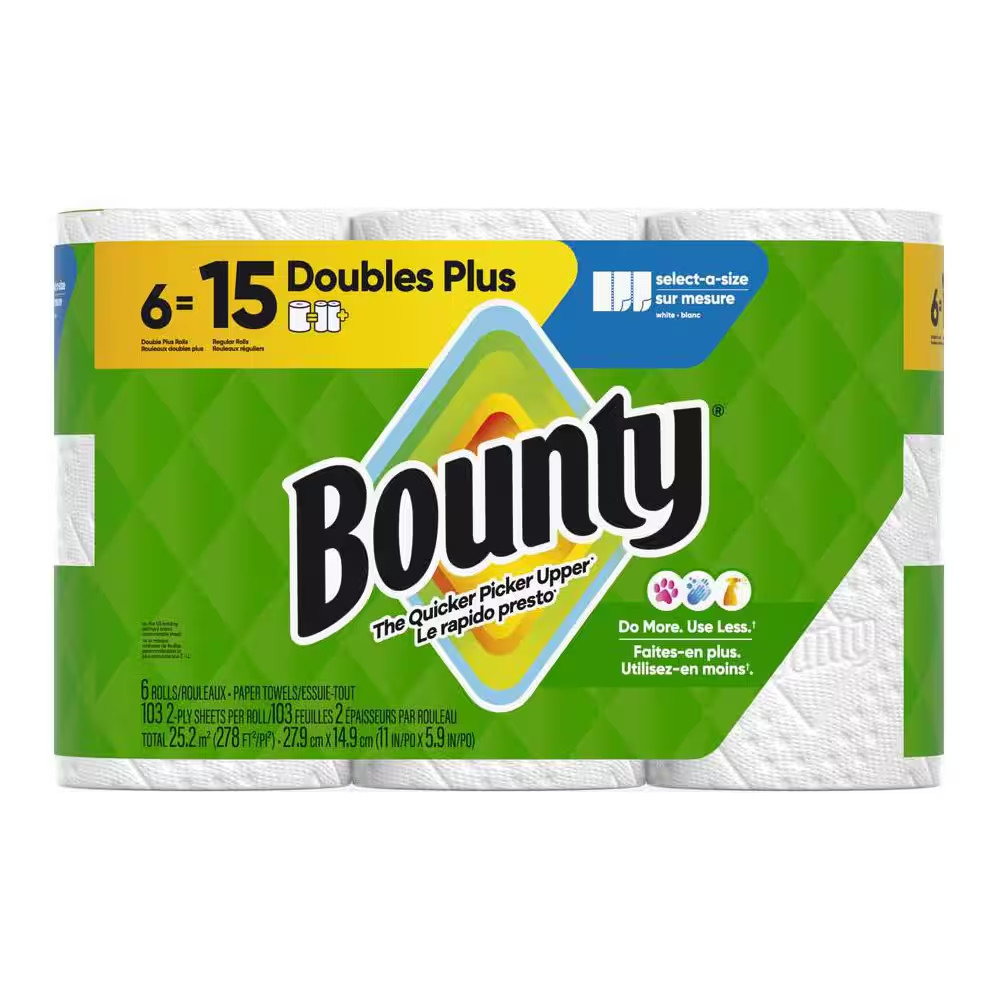 White, Select-A-Size Paper Towel Roll (6 Double plus Rolls)