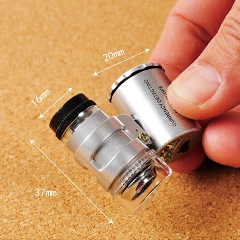 Digital Pocket Microscope with UV Light LED-Illumination for Examining Coins