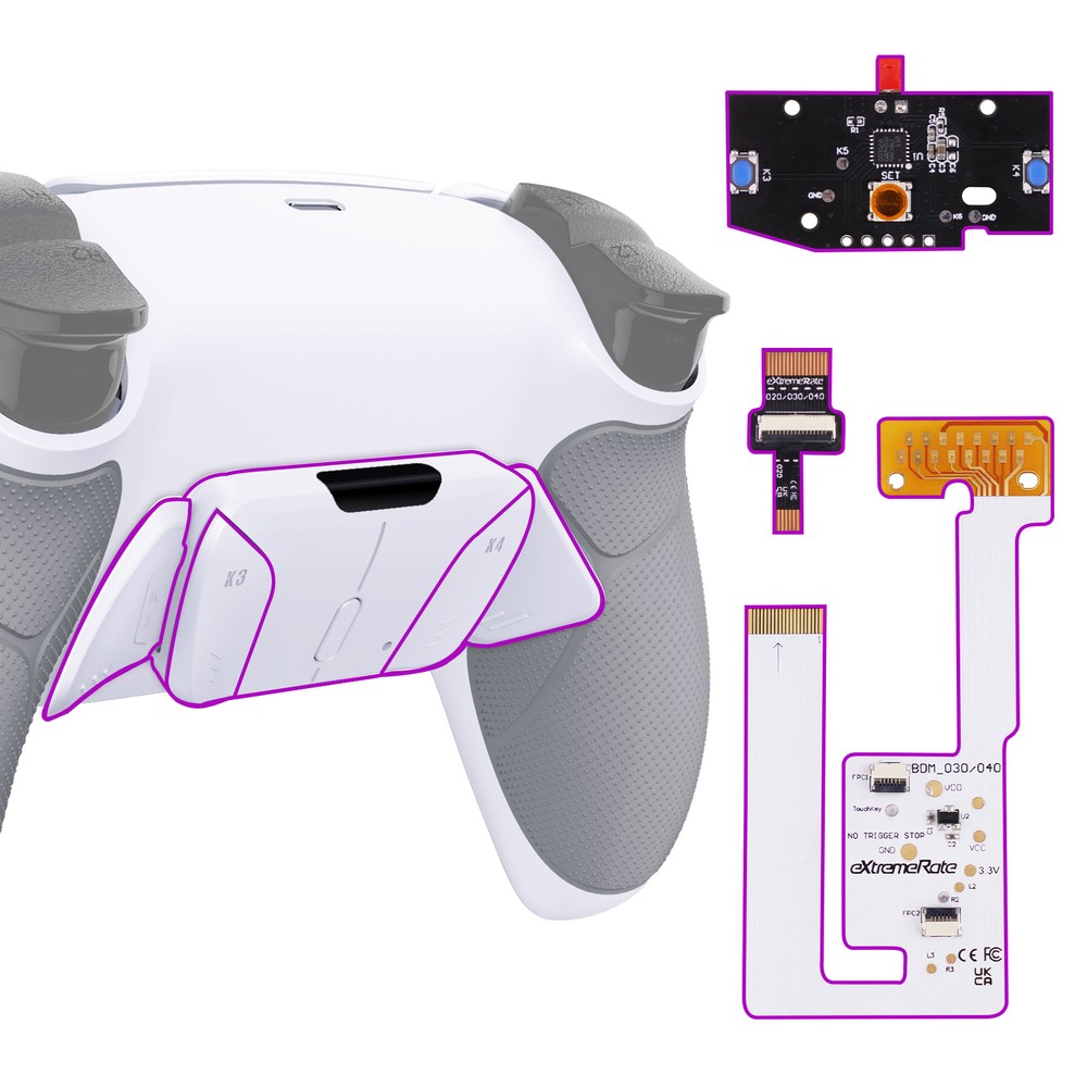 4 Back Buttons RISE4 V3 Remap Kit  Back Shell for PS5 Controller BDM-030 040 050