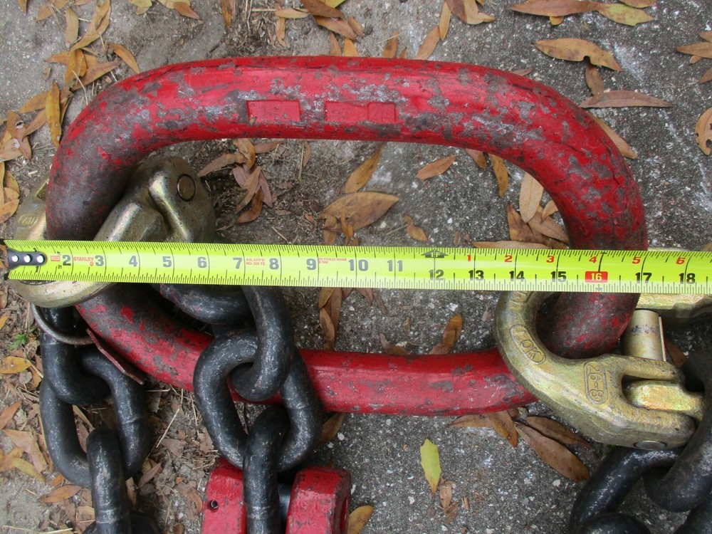 LB WLL-96" REACH TWO FALL SIZE 1"GRADE CRANE LIFTING CHAINS HOOKS COMPLETE SET