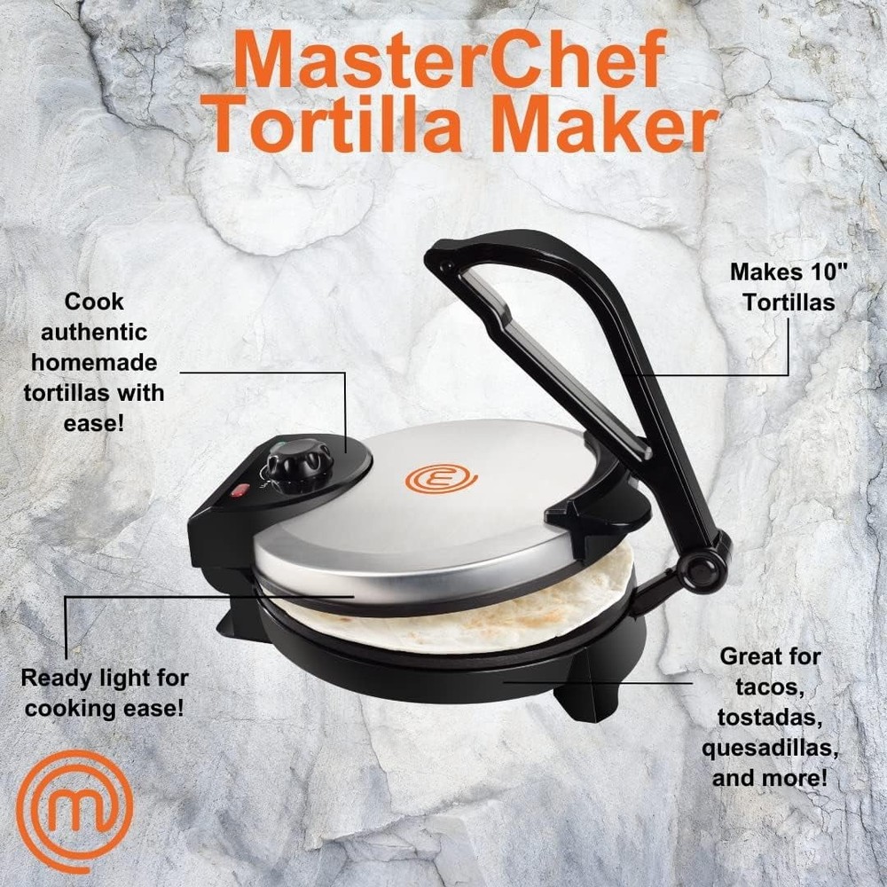 Electric Tortilla Maker - Non-Stick, Adjustable Temp for Perfect Flatbreads