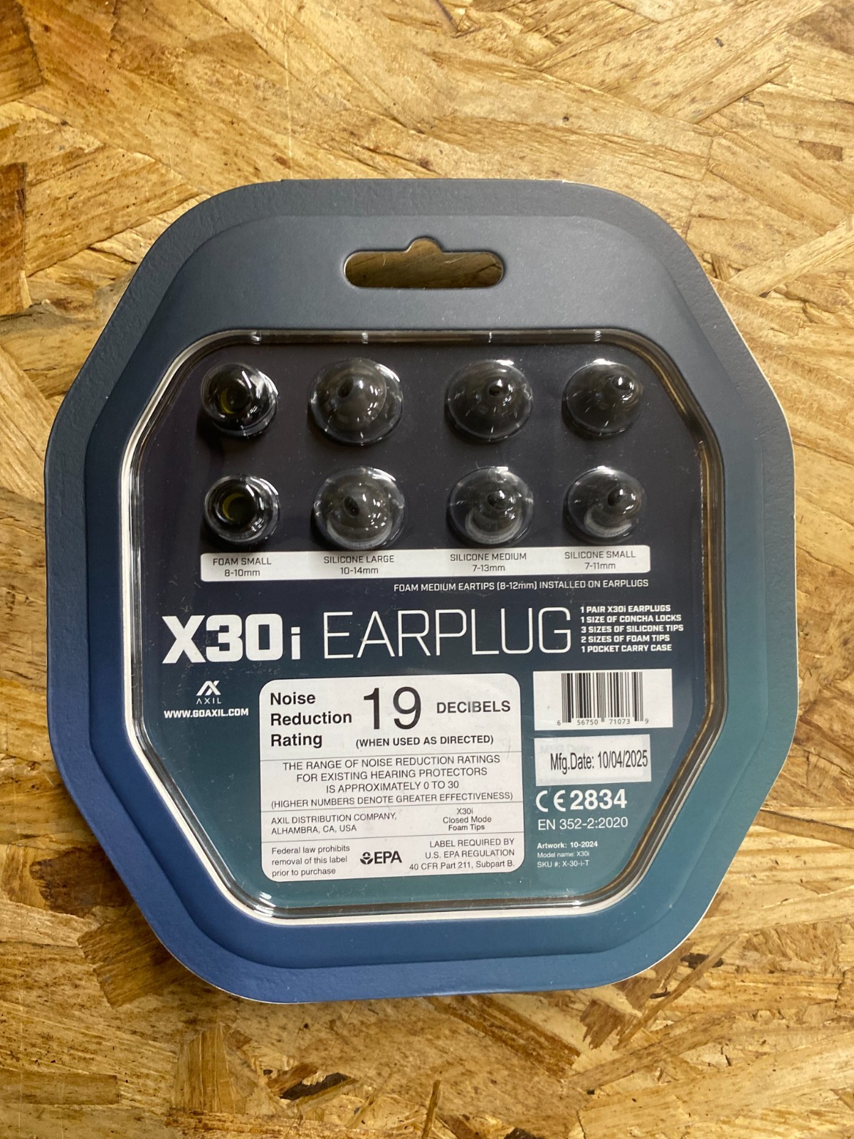AXIL X30i Earplugs Desert Tan with Silicon and Foam Tips Includes Carry Case