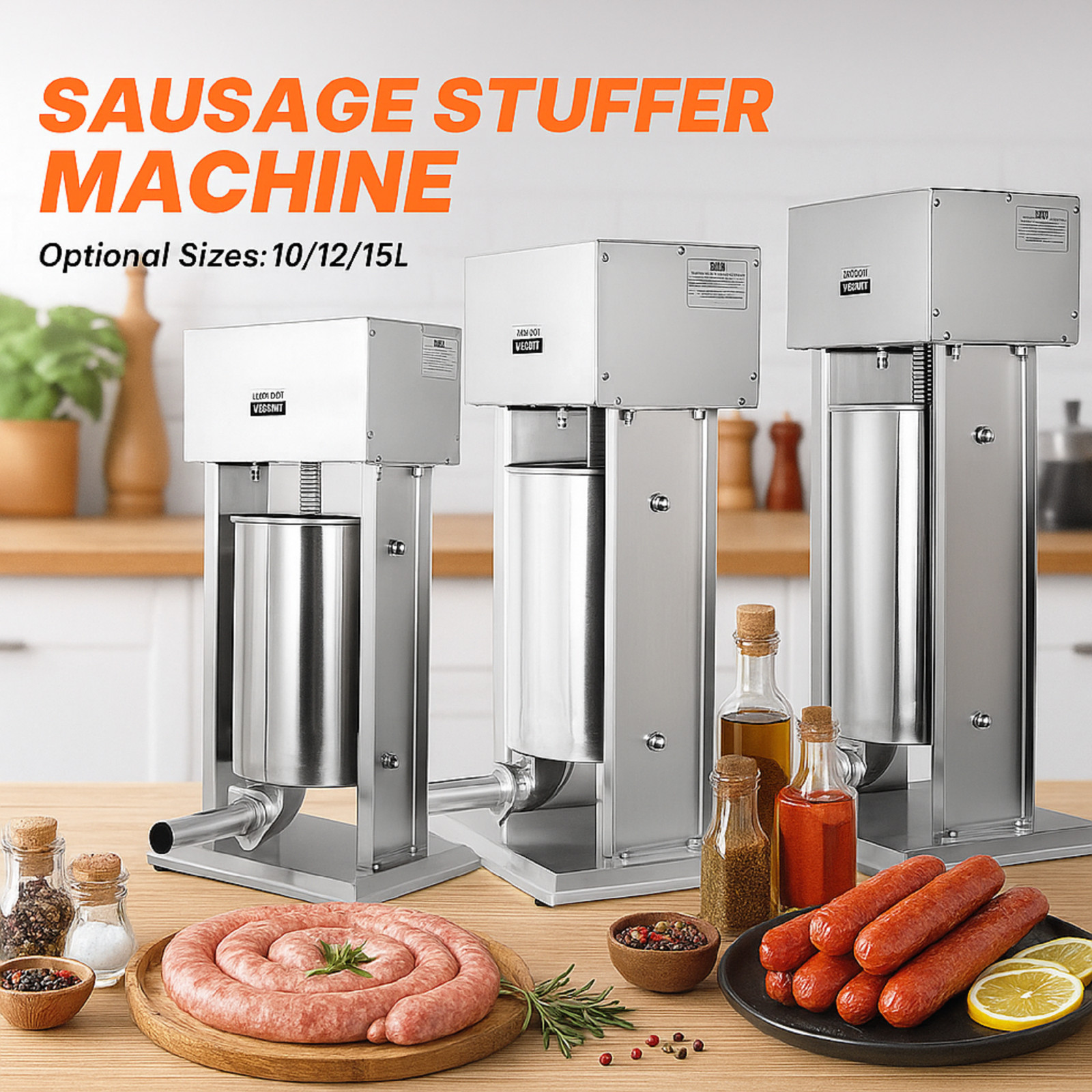 Morgangastro Electric Sausage Stuffer 10L 12L 15L Variable Speed Sausage Maker