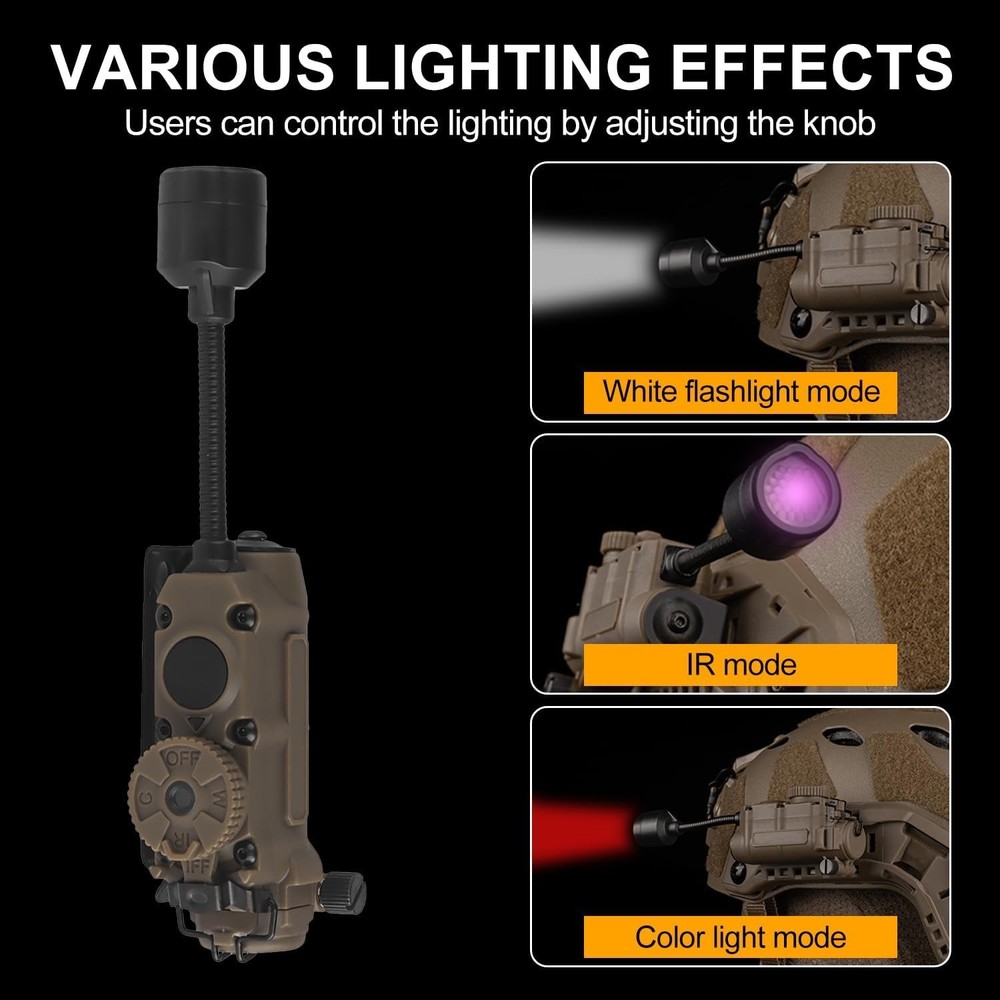 Tactical Helmet Light Signa Recognition Multi-Function IR + Red/Green/Blue +W...