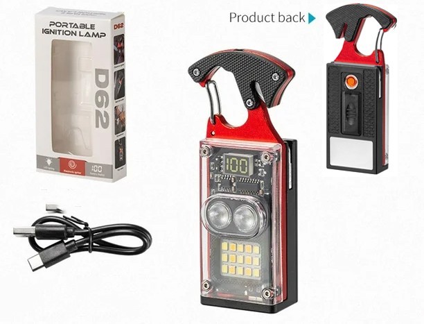 Keychain Flashlight Rechargeable Cob Keychain Work Light 6 Modes High 1000 Lumen