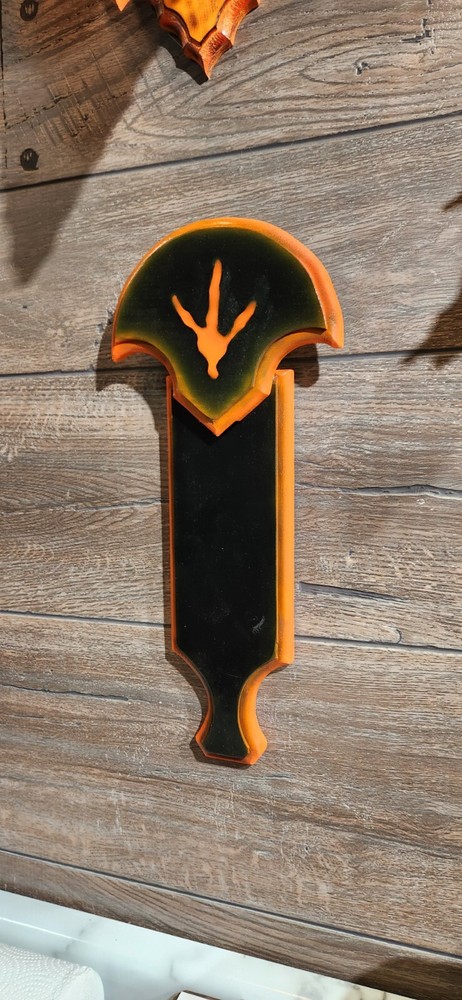 Turkey Fan Plaque Box Call Handle Black Orange