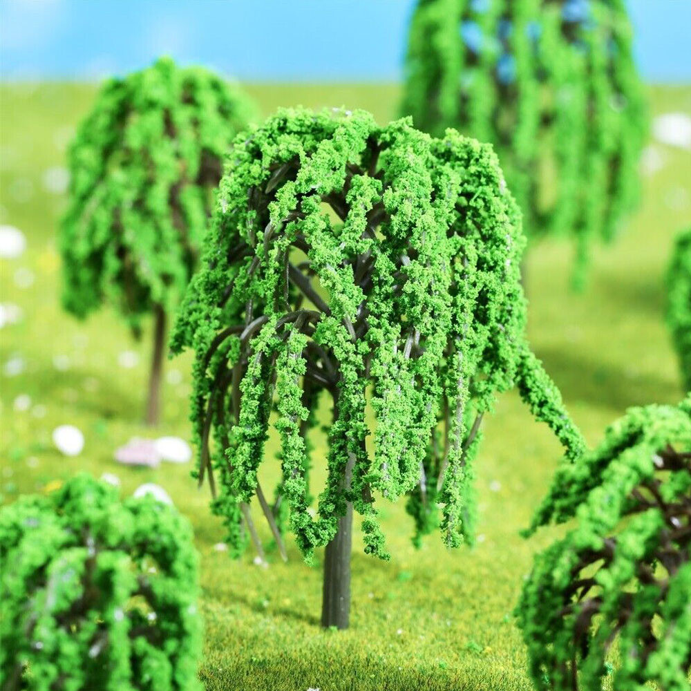 20pcs Mixed Size Willow Tree Model Train Railway Architecture Scenery Landscape