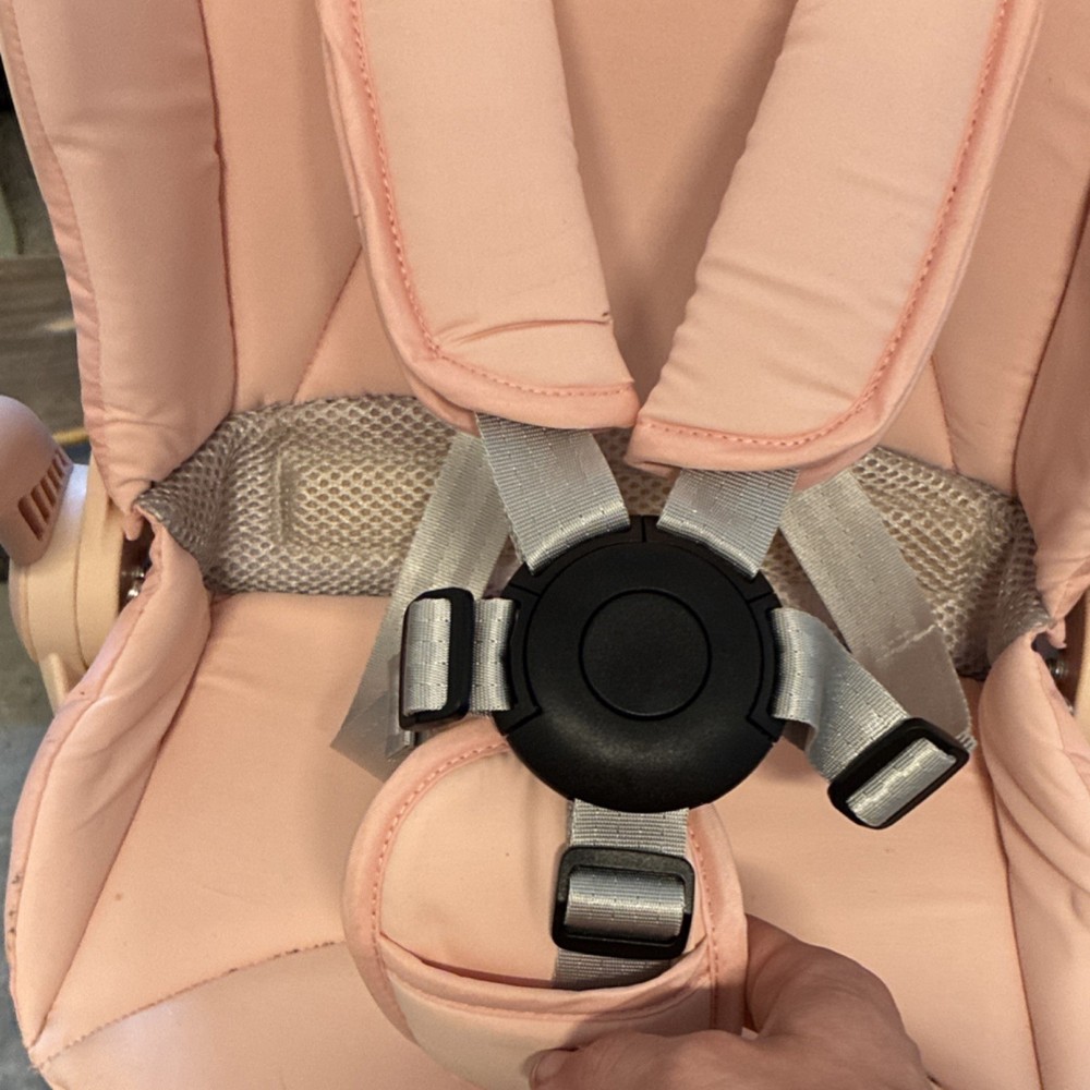 HaShow Q2 Pink Stroller Adjustable Handle Backrest Harness Storage Basket
