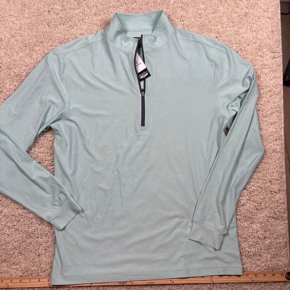 Straight Down Crusher Quarter Zip Men Medium Mint Green NWT Performance Golfcore