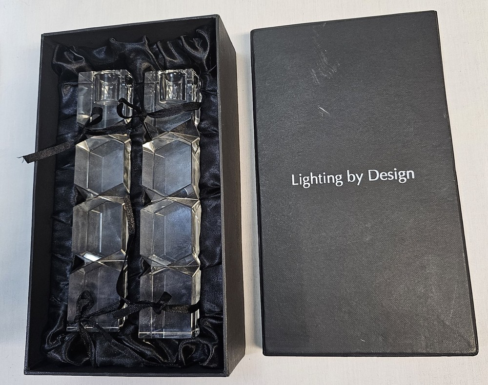 'Lighting By Design' Crystal Candle Holder Set 7.5"
