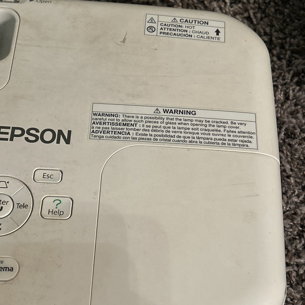 Epson Home Cinema 500 Projector Tested Working With Bag For Everything