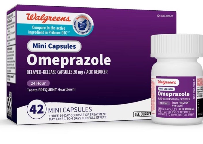 24 Pack-Omeprazole Delayed Release Tablets 20 mg, Acid Reducer, Treats Heartburn