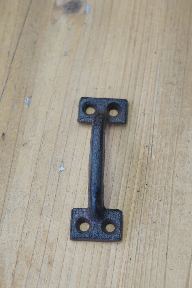 10 CAST IRON HANDLES RUSTIC DRAWER PULLS SMALL 3 5/8" LONG KITCHEN WINDOW DOOR