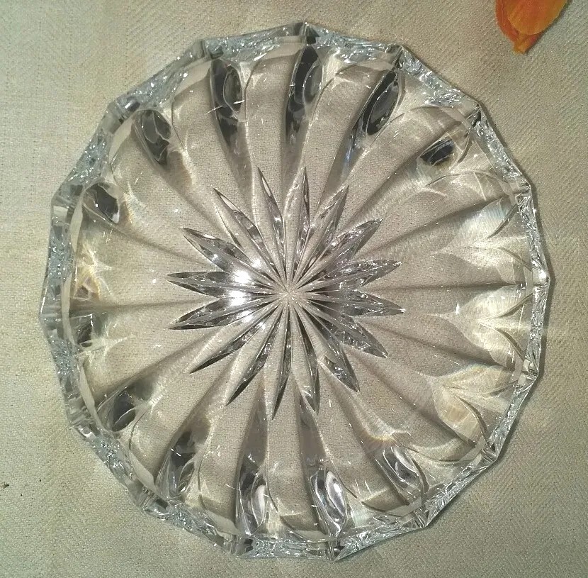 Vintage Lead Crystal - Round Candy/Nut Dish - Pleated  Pattern