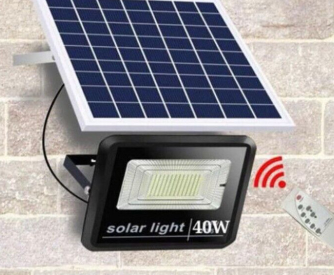 LED headlight with twilight solar panel 40W with outdoor remote control