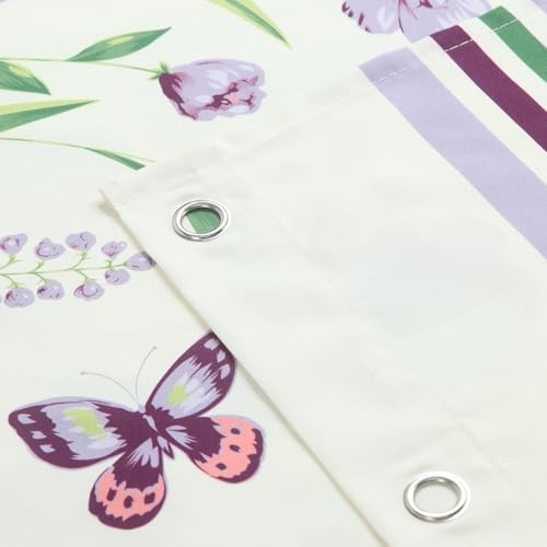 Extra Long Fabric Shower Curtain 72"W x 84"L (Pack of 1) Butterfly Garden